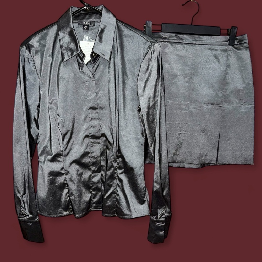 NWT BCBGMaxAzria Charcoal Jacket and Skirt Set